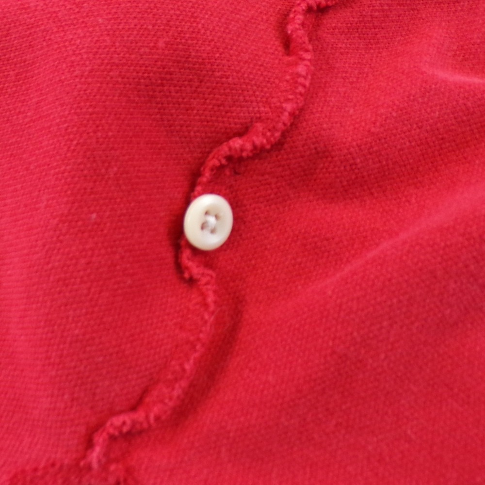 Hollister Red Polo Shirt XXL Embroidered Logo Fits M/L Y2K Style Slim Fit - Picture 8 of 8